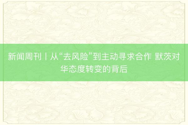 新闻周刊丨从“去风险”到主动寻求合作 默茨对华态度转变的背后