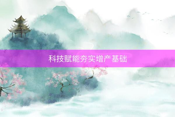 科技赋能夯实增产基础