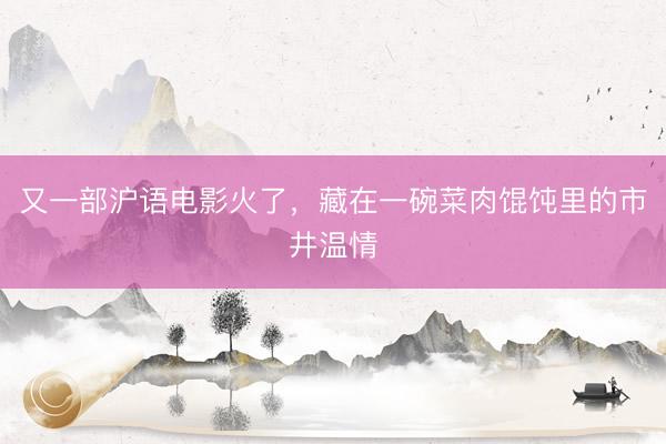 又一部沪语电影火了，藏在一碗菜肉馄饨里的市井温情