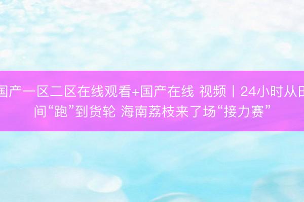 国产一区二区在线观看+国产在线 视频丨24小时从田间“跑”到货轮 海南荔枝来了场“接力赛”