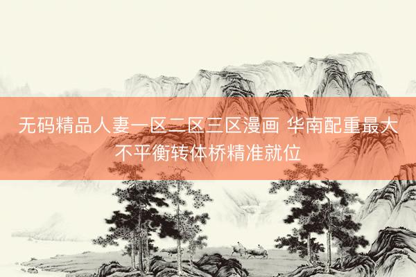 无码精品人妻一区二区三区漫画 华南配重最大不平衡转体桥精准就位
