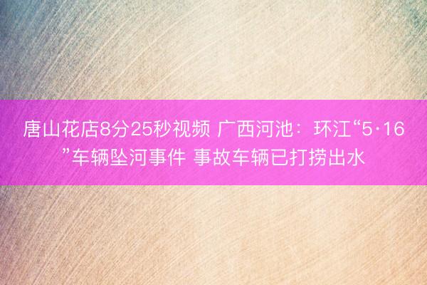 唐山花店8分25秒视频 广西河池：环江“5·16”车辆坠河事件 事故车辆已打捞出水