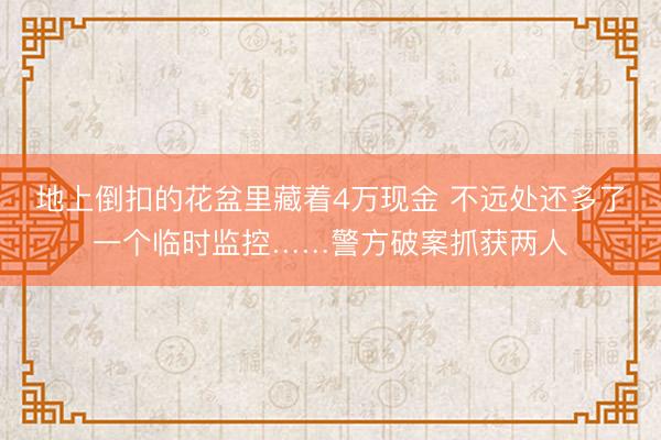 地上倒扣的花盆里藏着4万现金 不远处还多了一个临时监控……警方破案抓获两人