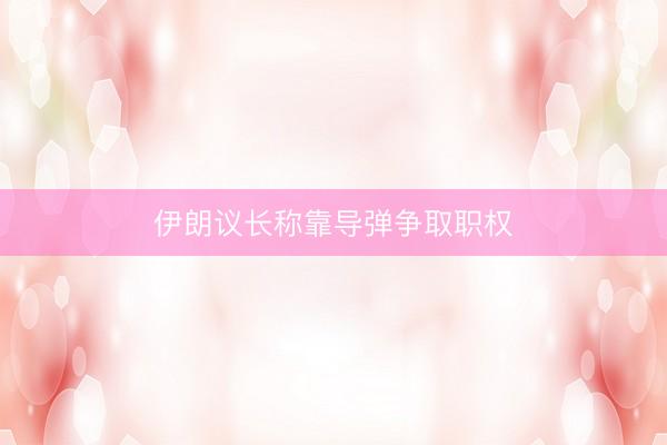 伊朗议长称靠导弹争取职权