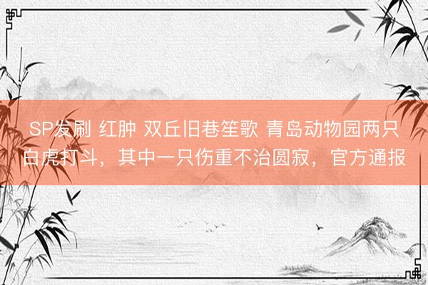 SP发刷 红肿 双丘旧巷笙歌 青岛动物园两只白虎打斗，其中一只伤重不治圆寂，官方通报