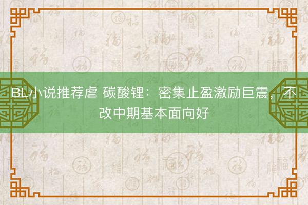 BL小说推荐虐 碳酸锂：密集止盈激励巨震，不改中期基本面向好