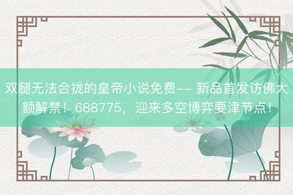 双腿无法合拢的皇帝小说免费-- 新品首发访佛大额解禁！688775，迎来多空博弈要津节点！