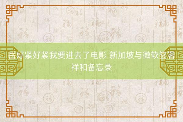 岳好紧好紧我要进去了电影 新加坡与微软签署祥和备忘录