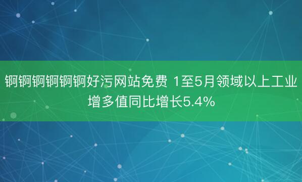 锕锕锕锕锕锕好污网站免费 1至5月领域以上工业增多值同比增长5.4%