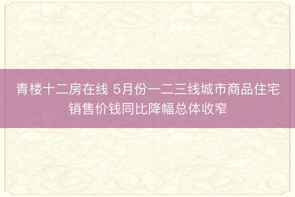 青楼十二房在线 5月份一二三线城市商品住宅销售价钱同比降幅总体收窄