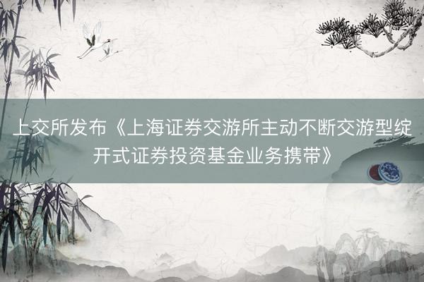 上交所发布《上海证券交游所主动不断交游型绽开式证券投资基金业务携带》