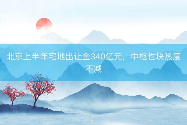 北京上半年宅地出让金340亿元，中枢性块热度不减